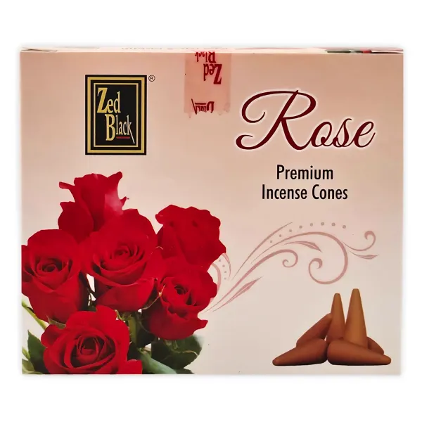Zed Black Premium Räucherkegel Rose Incense Dhoop Cone Indien 1