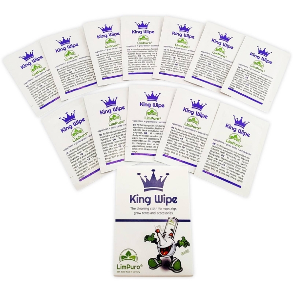 LimPuro King Wipes Reinigungstücher 12 Stück Growzelt Vaporizer Dab Rigs 3