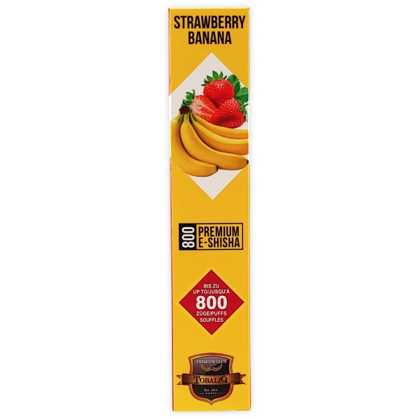 TobaliQ Strawberry Banana E-Shisha Vape 800 Züge ohne Nikotin 2