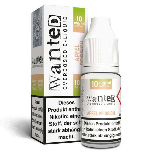 Wanted Apfel Pfirsich 10mg Overdosed 10ml Nikotinsalzliquid 1