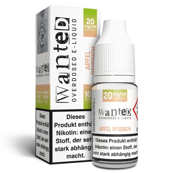 Wanted Apfel Pfirsich 20mg Overdosed 10ml Nikotinsalzliquid 1