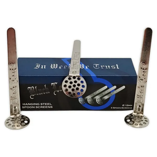 3er Pack Black Leaf Hängesiebe 12mm Edelstahl Siebe Bong Kopf 1