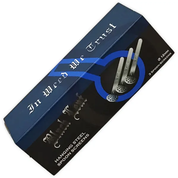 3er Pack Black Leaf Hängesiebe 12mm Edelstahl Siebe Bong Kopf 2