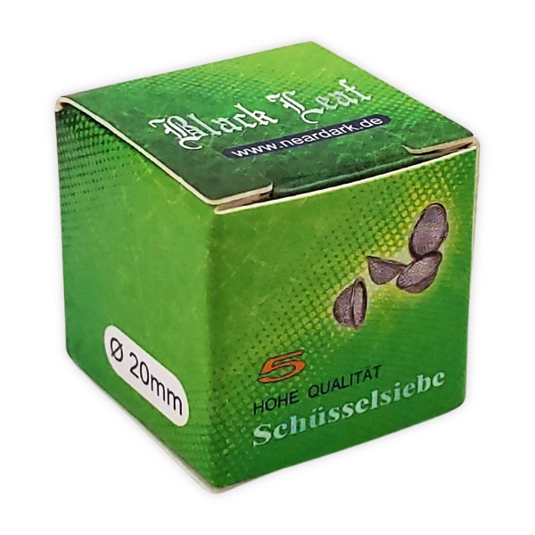 5er Pack Black Leaf Schüsselsiebe 20mm Edelstahl Siebe Pfeifenkopf 2
