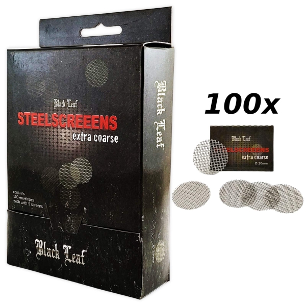 100x 5er Pack Black Leaf Einlegesiebe Extra Grob 20mm Edelstahl Siebe 1