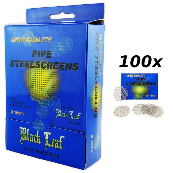 100x 5er Pack Black Leaf Einlegesiebe grob 15mm Edelstahl Siebe Kopf 1