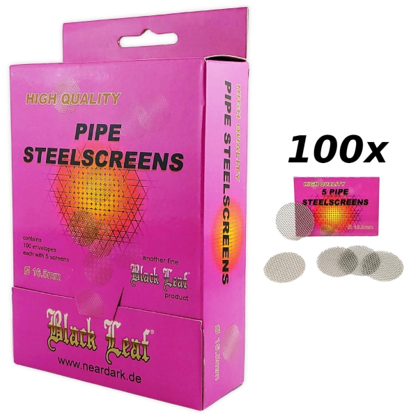100x 5er Pack Black Leaf Einlegesiebe grob 16,5mm Edelstahl Siebe Kopf 1