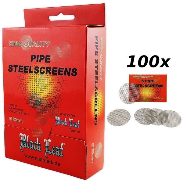 100x 5er Pack Black Leaf Einlegesiebe grob 20mm Edelstahl Siebe Kopf 1