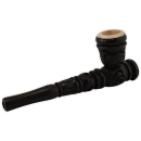 Holzpfeife Natur Pipe 12,5cm Farbe Schwarz 3-teilig 1